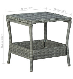 Table de jardin Gris clair 45x45x46,5 cm Résine tressée