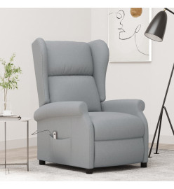 Fauteuil inclinable électrique à oreilles gris clair tissu