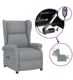 Fauteuil inclinable électrique à oreilles gris clair tissu