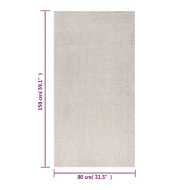 Tapis shaggy à poils longs Crème 80x150 cm