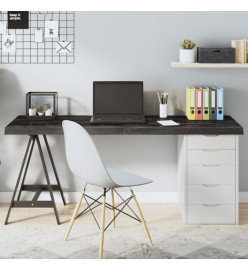 Dessus de bureau gris foncé 160x60x6 cm bois chêne traité