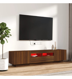 Ensemble de meubles TV avec lumières LED 2 pcs Chêne marron