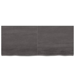 Étagère murale gris foncé 120x50x4 cm bois chêne massif traité