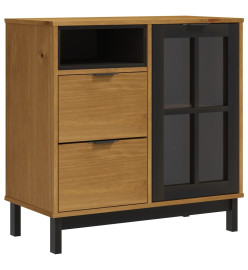 Buffet avec porte vitrée FLAM 80x40x80 cm bois massif de pin