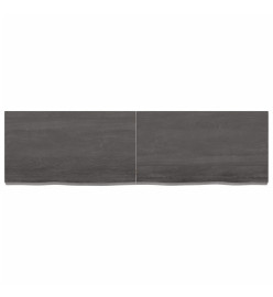 Étagère murale gris foncé 140x40x6 cm bois chêne massif traité