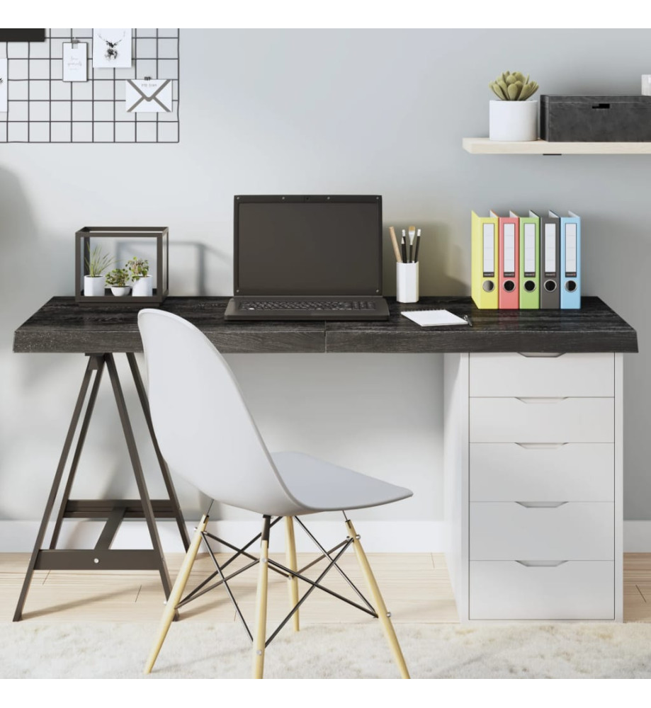 Dessus de bureau gris foncé 140x60x6 cm bois chêne traité