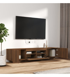 Ensemble de meubles TV avec lumières LED 2 pcs Chêne marron