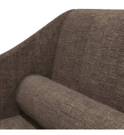 Chaise longue avec traversin taupe tissu