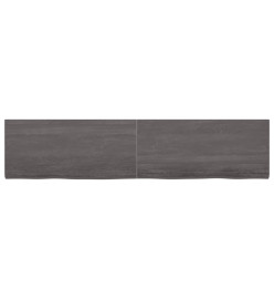 Étagère murale gris foncé 220x50x4 cm bois chêne massif traité