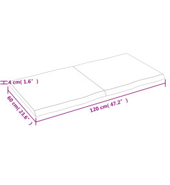 Dessus de table bois chêne massif non traité bordure assortie