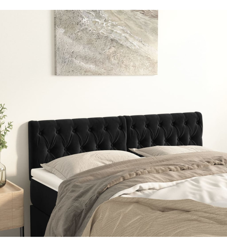Têtes de lit 2 pcs Noir 80x7x78/88 cm Velours Têtes de lit 2 pcs Noir 80x7x78/88 cm Velours