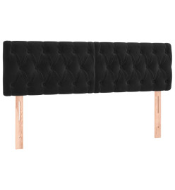 Têtes de lit 2 pcs Noir 80x7x78/88 cm Velours
