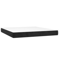 Sommier tapissier avec matelas et LED Noir 160x200 cm Velours