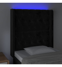 Tête de lit à LED Noir 83x16x118/128 cm Velours