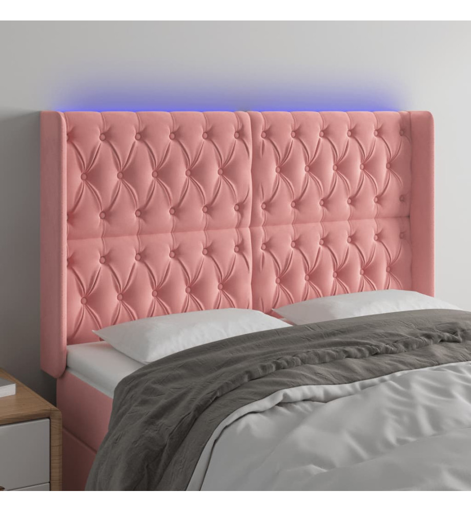 Tête de lit à LED Rose 147x16x118/128 cm Velours Tête de lit à LED Rose 147x16x118/128 cm Velours