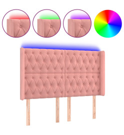 Tête de lit à LED Rose 147x16x118/128 cm Velours