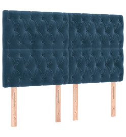 Têtes de lit 4 pcs Bleu foncé 72x7x78/88 cm Velours