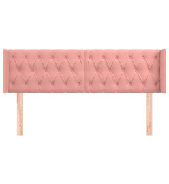 Tête de lit avec oreilles Rose 147x16x78/88 cm Velours