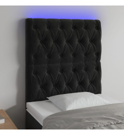 Tête de lit à LED Noir 80x7x118/128 cm Velours