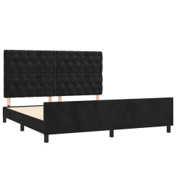 Cadre de lit avec tête de lit Noir 160x200 cm Velours