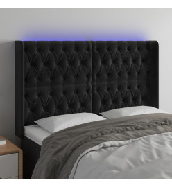 Tête de lit à LED Noir 163x16x118/128 cm Velours