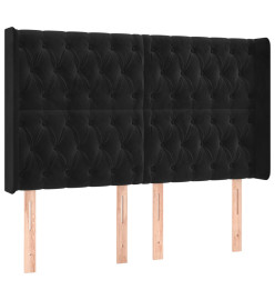 Tête de lit à LED Noir 163x16x118/128 cm Velours