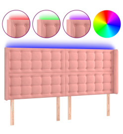 Tête de lit à LED Rose 183x16x118/128 cm Velours