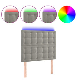 Tête de lit à LED Gris clair 90x5x118/128 cm Velours