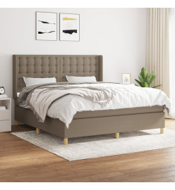 Lit à sommier tapissier avec matelas Taupe 180x200 cm Tissu