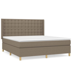 Lit à sommier tapissier avec matelas Taupe 180x200 cm Tissu