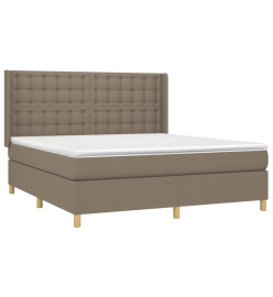 Lit à sommier tapissier avec matelas Taupe 180x200 cm Tissu