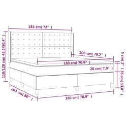 Lit à sommier tapissier avec matelas Taupe 180x200 cm Tissu