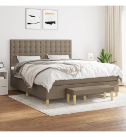 Lit à sommier tapissier avec matelas Taupe 180x200 cm Tissu