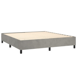 Lit à sommier tapissier et matelas Gris clair 180x200cm Velours