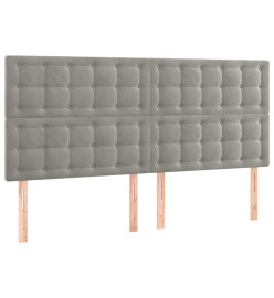 Lit à sommier tapissier et matelas Gris clair 180x200cm Velours