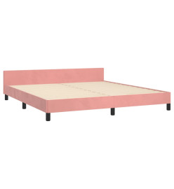Cadre de lit avec tête de lit Rose 180x200 cm Velours