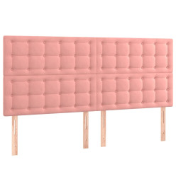 Cadre de lit avec tête de lit Rose 180x200 cm Velours