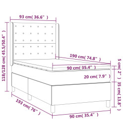 Sommier tapissier avec matelas et LED Rose 90x190 cm Velours