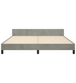 Cadre de lit avec tête de lit Gris clair 180x200 cm Velours
