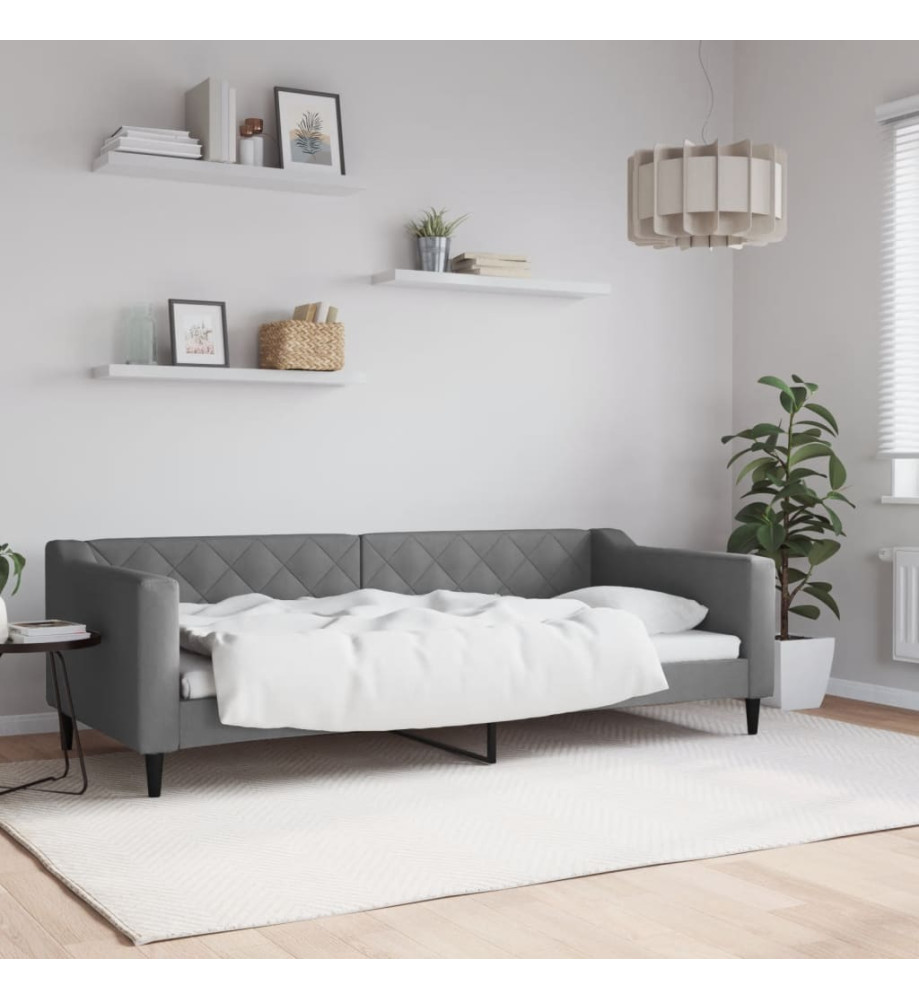 Lit de jour gris foncé 90x200 cm tissu Lit de jour gris foncé 90x200 cm tissu