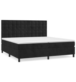Lit à sommier tapissier et matelas Noir 200x200 cm Velours
