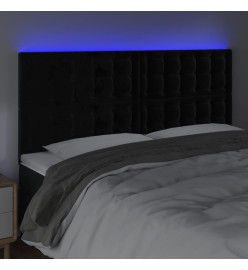Tête de lit à LED Noir 200x5x118/128 cm Velours