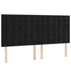 Tête de lit à LED Noir 200x5x118/128 cm Velours