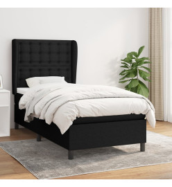 Lit à sommier tapissier avec matelas Noir 90x200 cm Tissu
