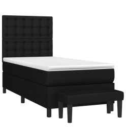 Lit à sommier tapissier avec matelas Noir 90x200 cm Tissu
