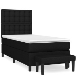 Lit à sommier tapissier avec matelas Noir 90x190 cm Tissu