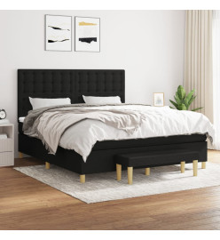 Lit à sommier tapissier avec matelas Noir 180x200 cm Tissu