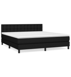 Lit à sommier tapissier avec matelas Noir 180x200 cm Tissu