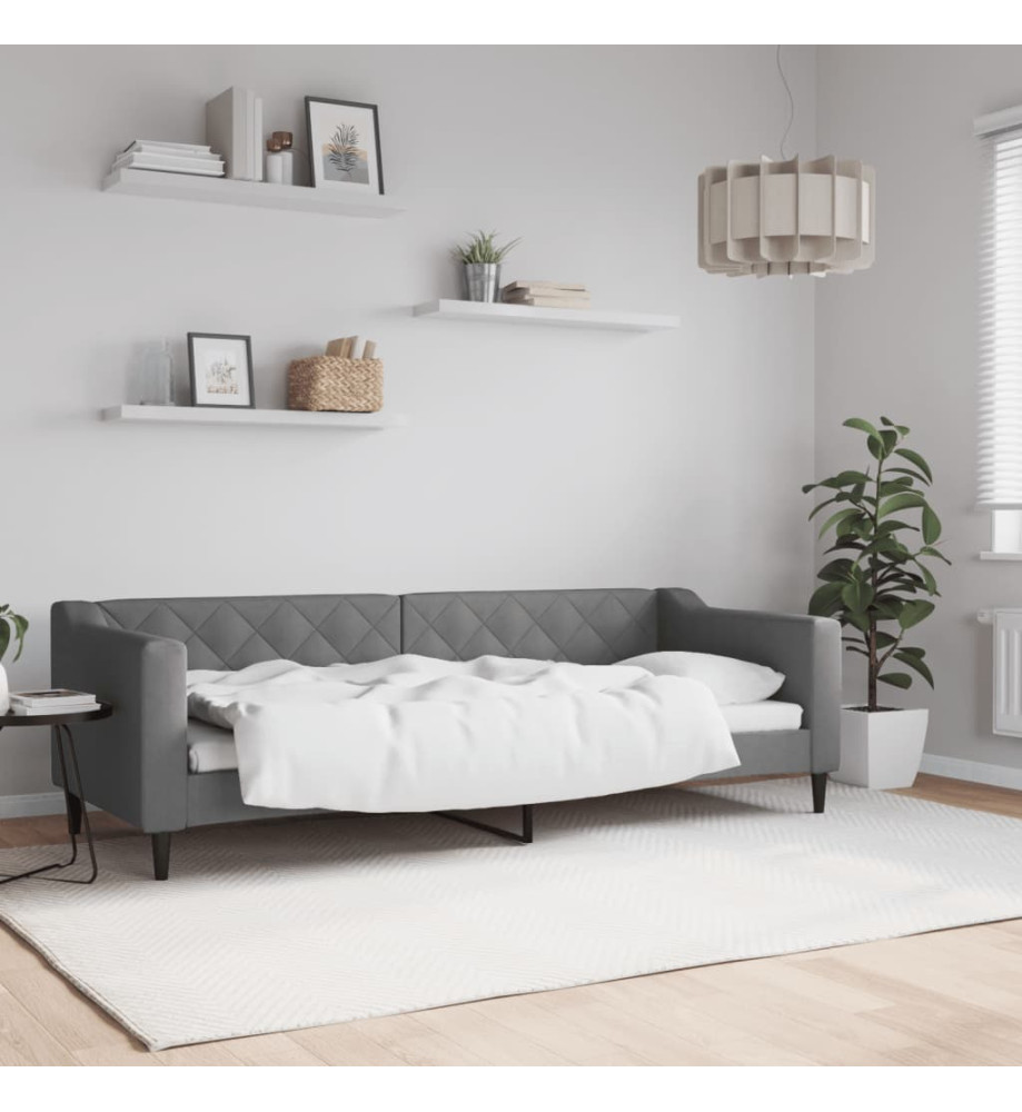 Lit de repos gris foncé 80x200 cm tissu Lit de repos gris foncé 80x200 cm tissu