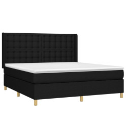 Lit à sommier tapissier avec matelas Noir 180x200 cm Tissu